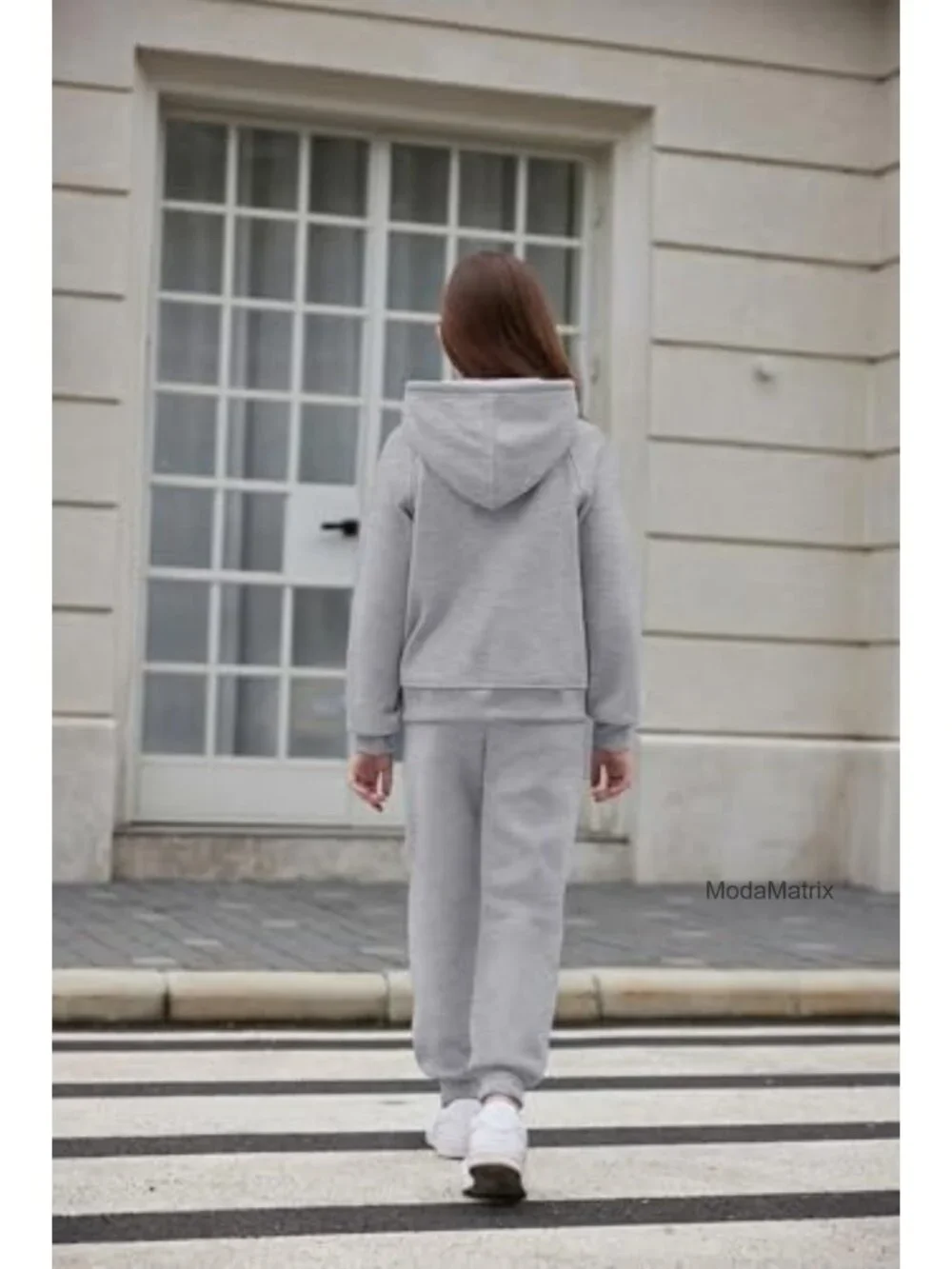Girls 2 Piece Tracksuit Drop Shoulder Hoodie Half Zip Sweatshirt and Joggers